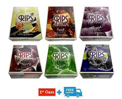 FULL BOX OF RIPS FLAVOURED ROLLS CIGARETTE ROLLING PAPERS 4 METER LONG 24 PACKS