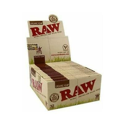 50 RAW ORGANIC 100% Natural Hemp Vegan King Size Slim Rolling Papers - FULL BOX