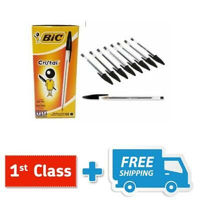 (BLACK, BLUE & RED OPTION) Buy 1 to 50, BIC Cristal Medium Ball Point Pens Biros