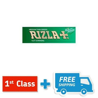 100 x RIZLA GREEN MEDIUM THIN ROLLING SMOKING PAPERS ORIGINAL FULL BOX