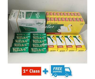 1200 RIZLA GREEN ROLLING PAPERS & 1200 SWAN EXTRA SLIM FILTER TIPS ORIGINAL