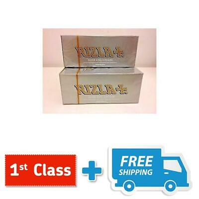 50 SILVER KING SIZE SLIM RIZLA  CIGARETTE SMOKING ROLLING PAPERS ORIGINAL