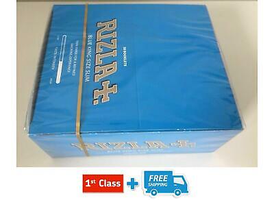 FULL BOX OF RIZLA BLUE KING SIZE SLIM CIGARETTE SMOKING ROLLING PAPERS ORIGINAL