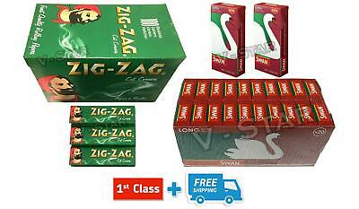 600 ZIG ZAG ROLLING PAPERS & 400 SWAN LONG EXTRA SLIM FILTER TIPS - UK ORIGINAL