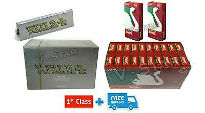 600 RIZLA SILVER ROLLING PAPERS & 400 SWAN LONG EXTRA SLIM FILTER TIPS - UK