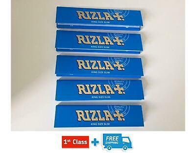 25 BLUE KING SIZE SLIM RIZLA BOOKLETS CIGARETTE SMOKING ROLLING PAPERS ORIGINAL