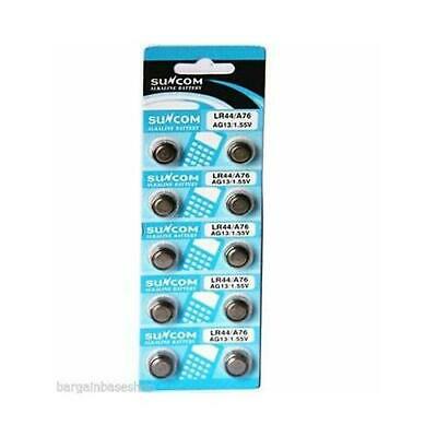 50 X AG13 LR44 SR44 L1154 357 A76 QUALITY ALKALINE BUTTON / COIN CELLS BATTERIES