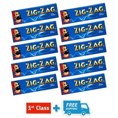 ZIG ZAG BLUE PAPERS 10 x BOOKLETS STANDARD SLOW BURNING SMOKING ROLLING PAPERS