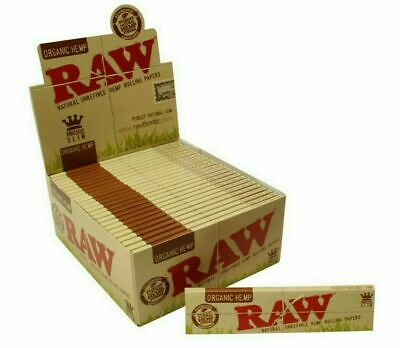10 x RAW Organic Hemp Natural Unrefined Rizla Rolling Papers Slim King Size