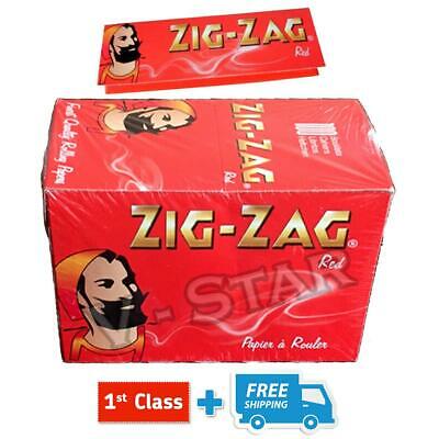 ZIG ZAG RED REGULAR SIZE SMOKING ROLLING PAPERS- 1/5/10/25/50/100 BOOKLETS
