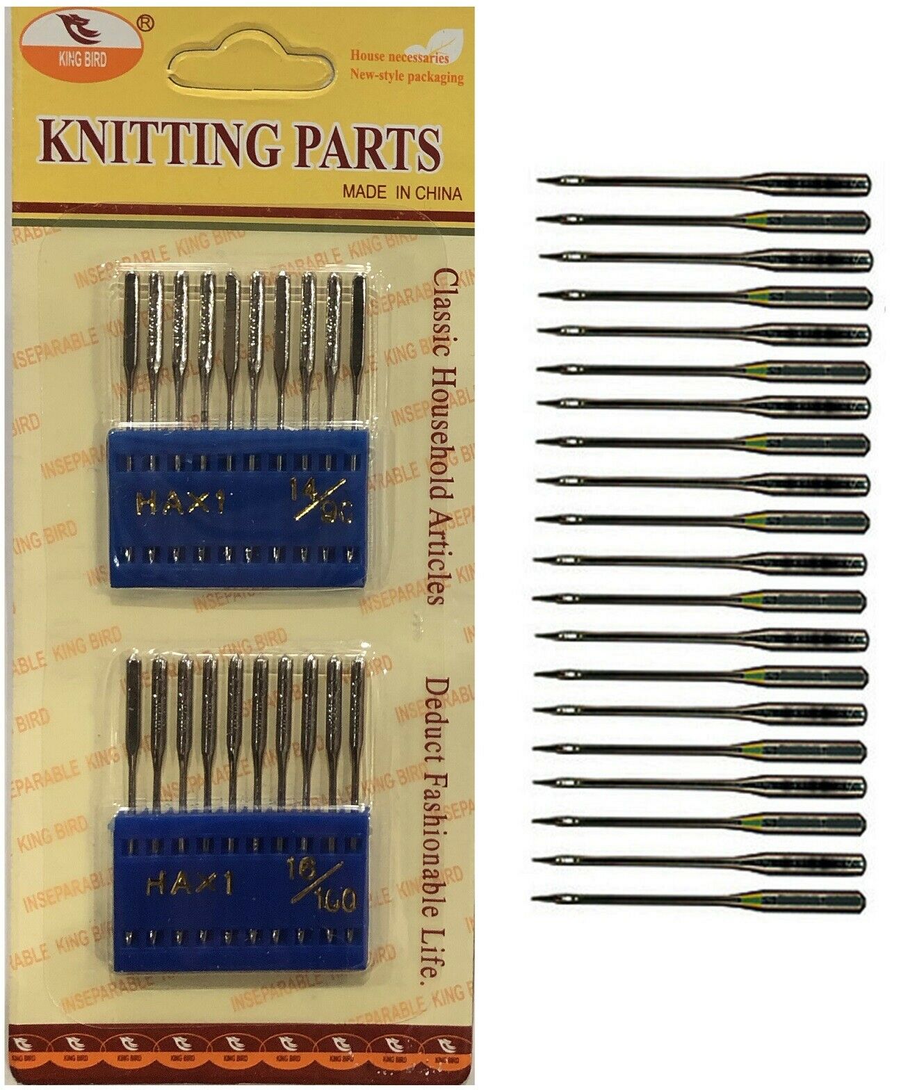 20 Sewing Machine Needles Flat Standard Size Overlock Ballpoint Domestic Home