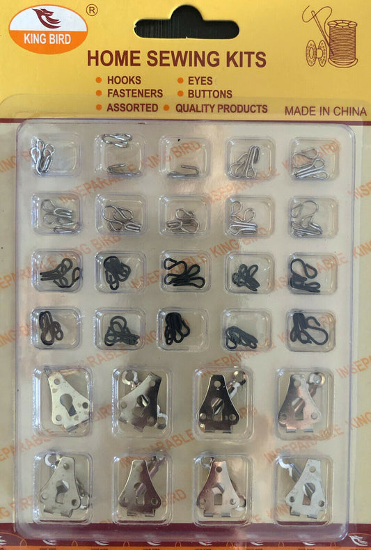 Sets of Trouser hooks and bars for skirts or trousers tunic fasteners