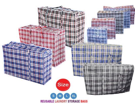 Strong Storage Quality Laundry Bags S M L XL  Reusable Zipped Shopping Recycle
