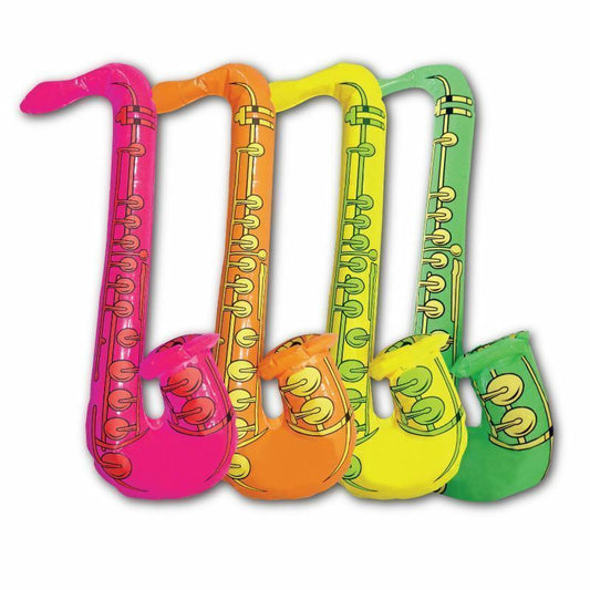 4 Inflatable Saxophone Rock & Roll Music Disco Fancy Dress Party Bag Fillers Toy