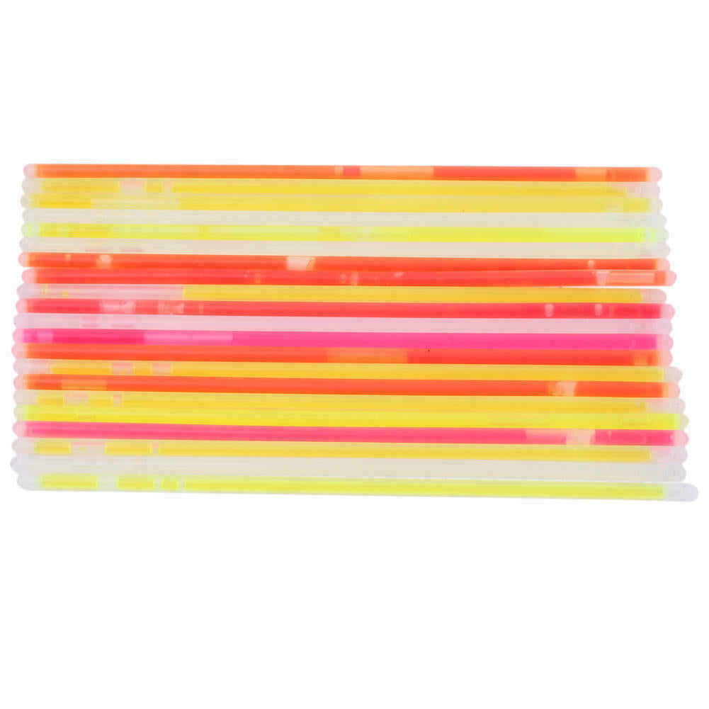 100 Glow Sticks UV Light Sticks Bracelets Party Favors Neon Color Connectors UK