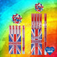 Union Jack Blue Biodegradable Confetti Shooter Compressed Air Cannon Popper