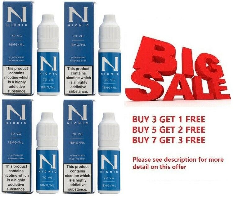 Nic Nic Nicotine Shot Shots 10ml - 15mg/ml 70% VG Premium Quality - TPD Pack