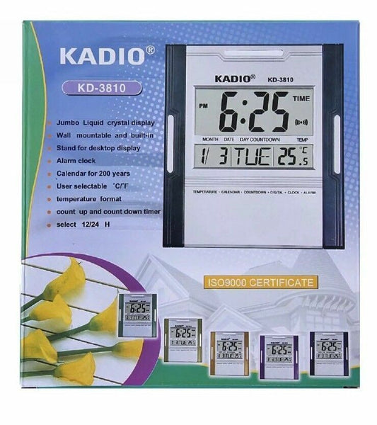 Digital Jumbo Wall Mount And Table Temperature Display Clock KD-3810 KADIO