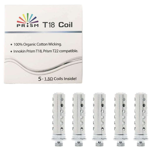 INNOKIN T18 / T22 COILS Pk 5 Genuine Replacement Coil Heads 1.5 ohm Prism Endura