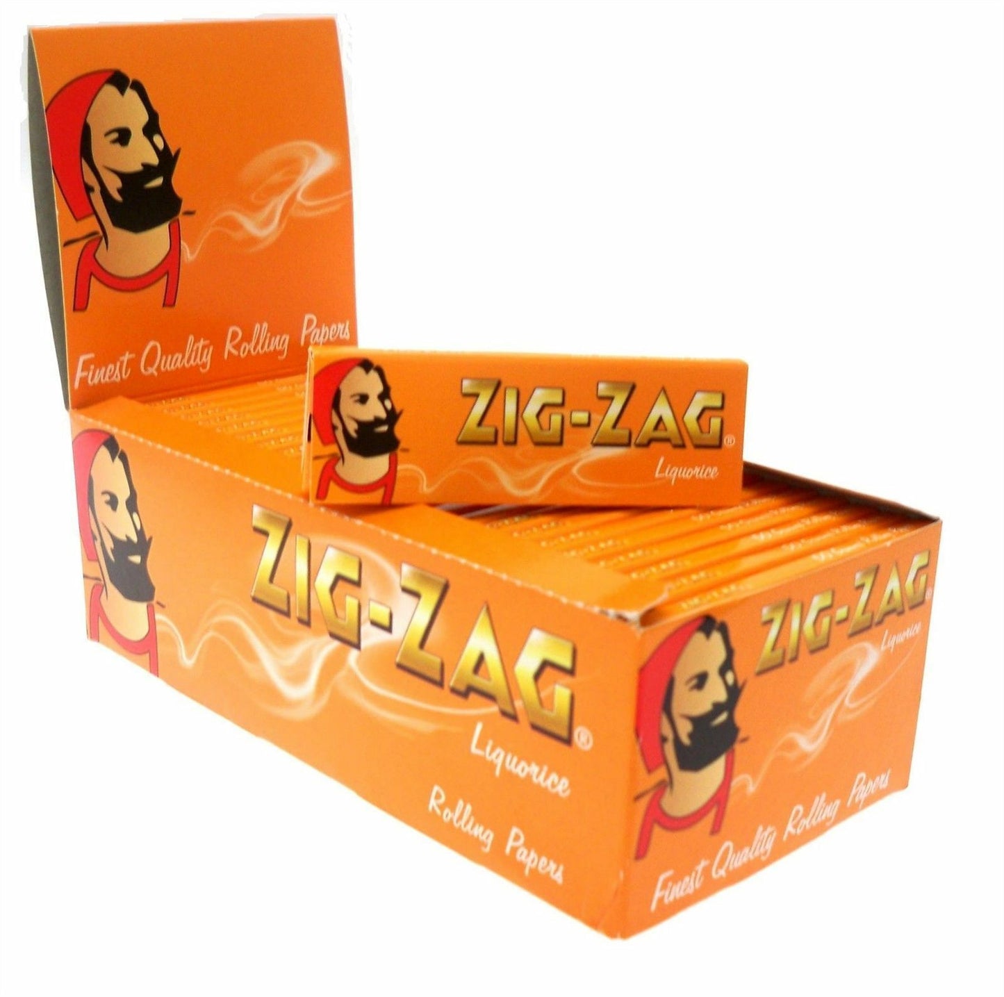 Full Box of 50 Booklets Zig Zag Liquorice Cigarette Rolling Papers Free P&P