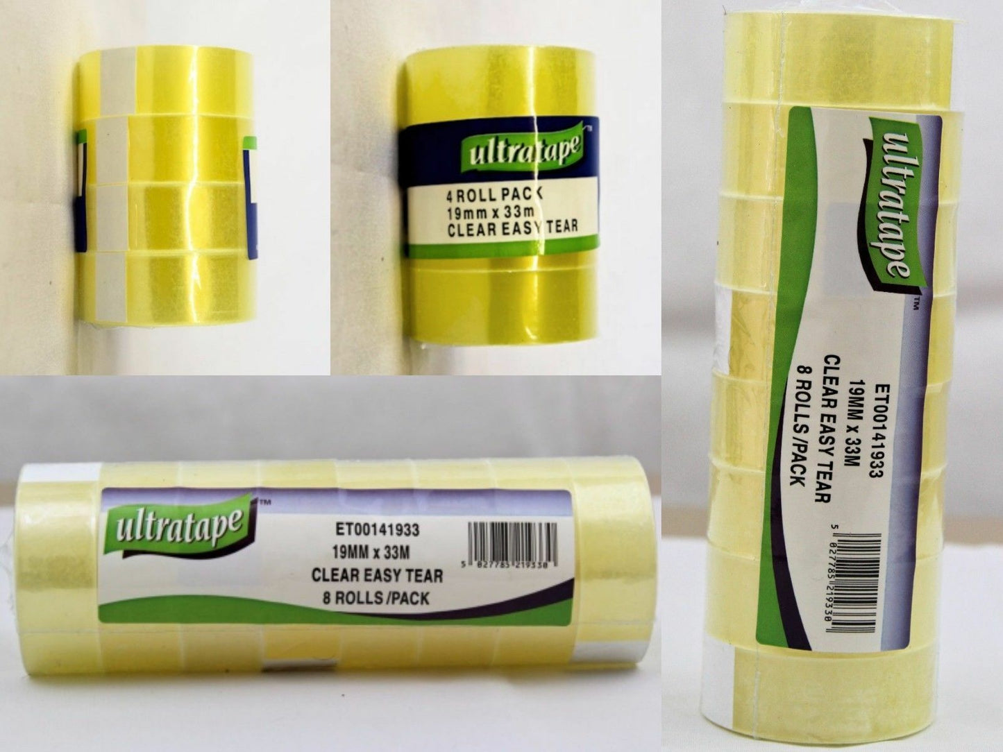 Ultratape Sellotape Rolls 19mm x 33 Metres Clear Cellotape Packing Tape Roll