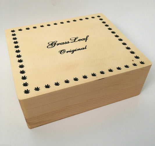 LARGE Wooden Rolling Box Grass Leaf Tobacco Stash Rizla Smoking Storage Roll Tub