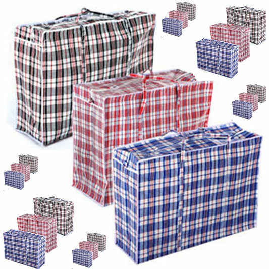 Jumbo Laundry Bags Zipped Reusable Large Strong Shopping Storage Bag UK