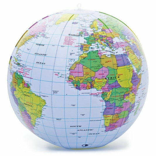 Bow-up GLOBE 40cm World Map Atlas Earth education Inflatable Toy Ball Party Gift