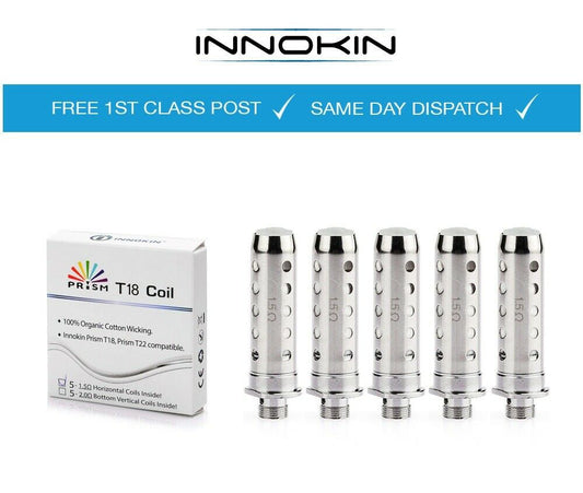 Genuine INNOKIN T18 / T22 COILS Prism Endura Replacement Coil Heads 1.5ohm 5 pk