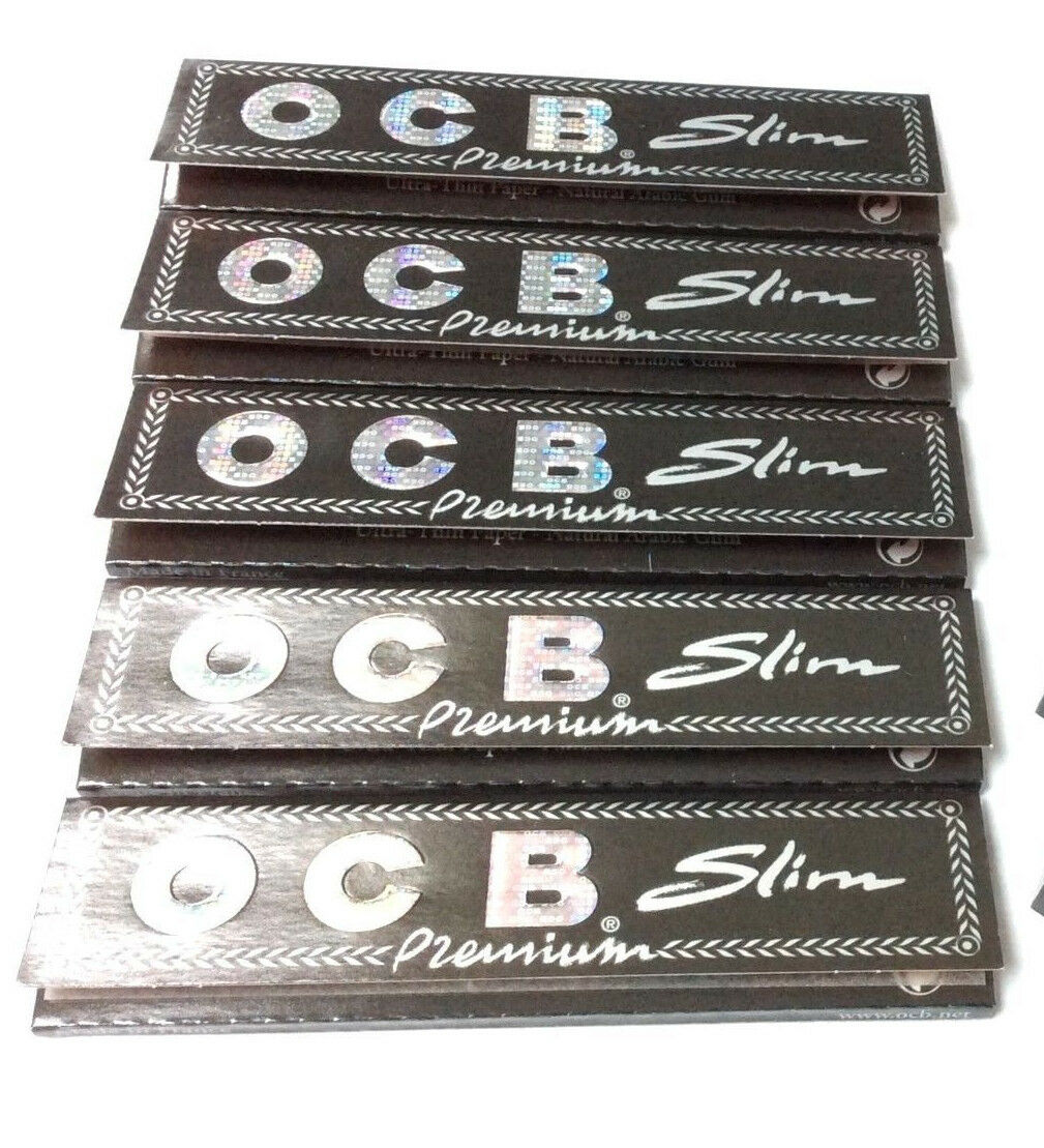 OCB PREMIUM KING SIZE SLIM BLACK ROLLING PAPERS 5 BOOKLETS